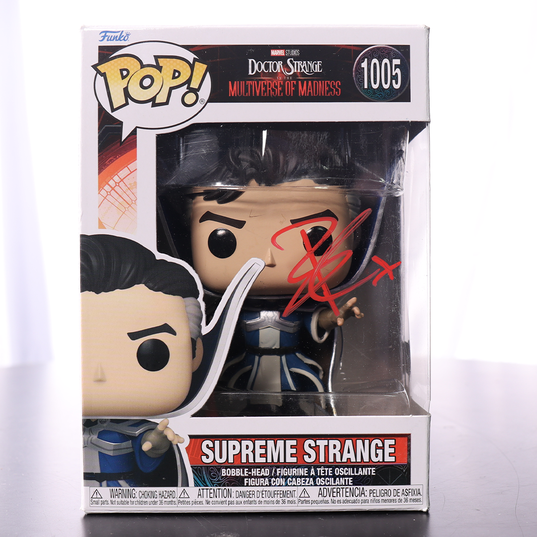 Benedict Cumberbatch Signed "Supreme Strange" #1005 Doctor Strange Multiverse of Madness Funko POP! Vinyl Figure (BAS Witness)