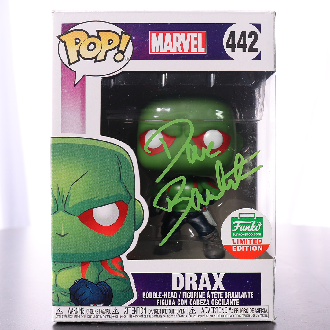 Dave Bautista Signed "Drax" #442 Marvel Funko POP! Vinyl Figure POP! (BAS Witness)