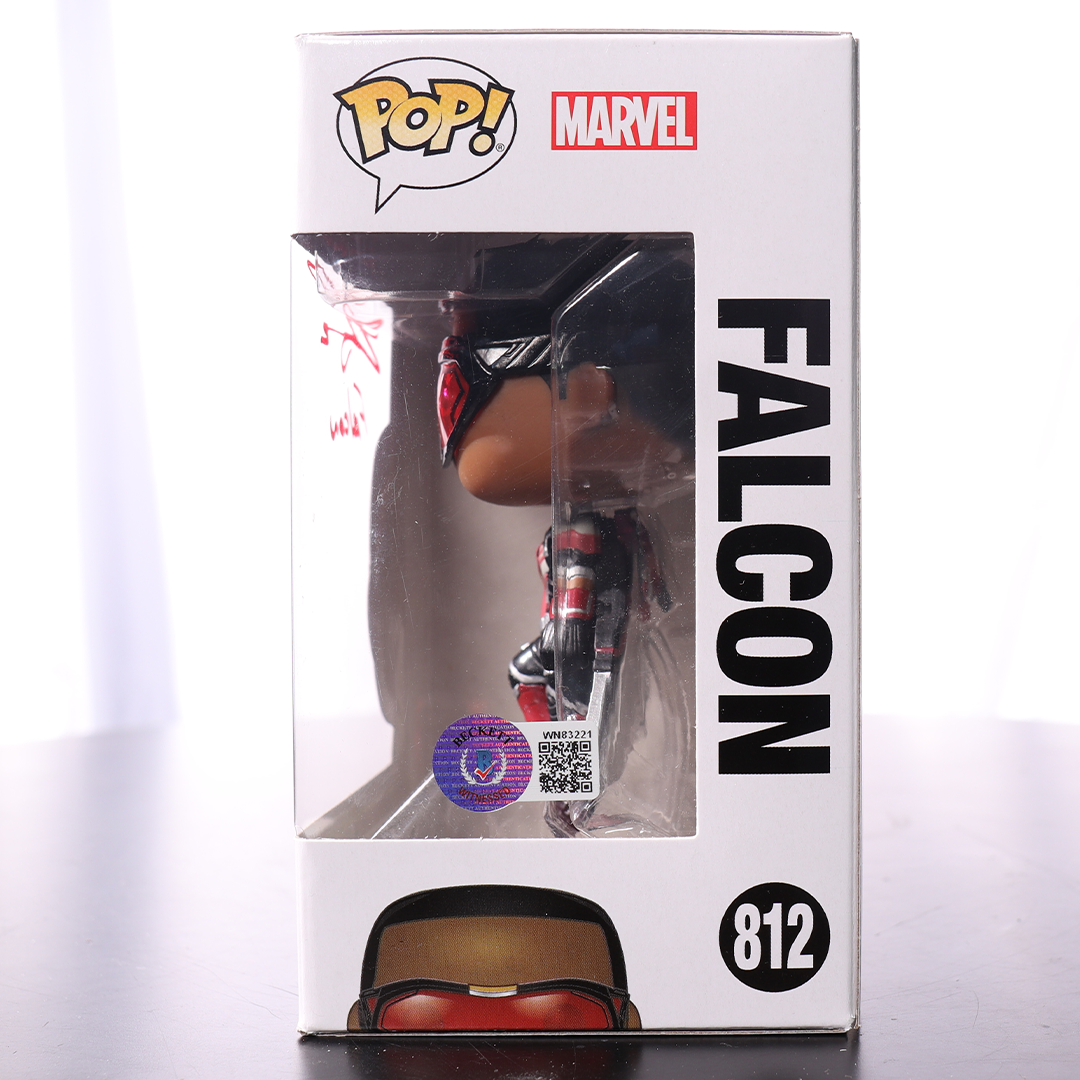 Anthony Mackie Signed "Falcon" #812 The Falcon and the Winter Soldier Funko POP! Vinyl Figure Inscribed "Falcon" (BAS Witness)