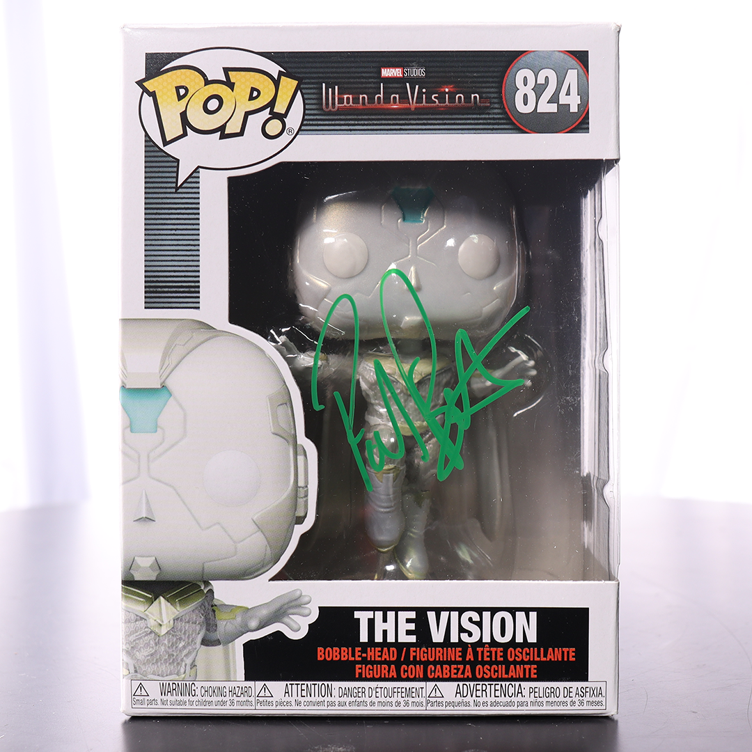 Paul Bettany Signed "The Vision" #824 Wanda Vision Funko POP! Vinyl Figure (BAS Witness)