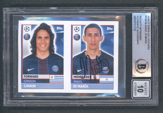 Angel Di Maria Signed 2016-17 Topps UCL Stickers #PSG18 (BGS | Autograph Grade 10)