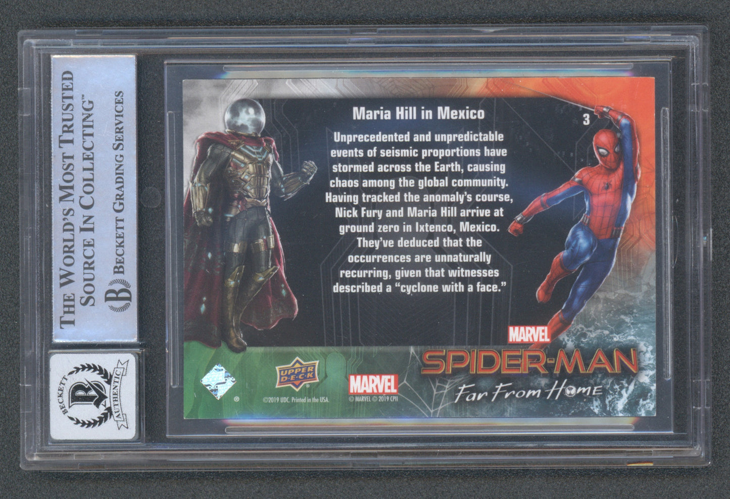 Cobie Smulders Signed 2019 UD Spider-Man Far From Home #3 (BGS | Autograph Grade 10)