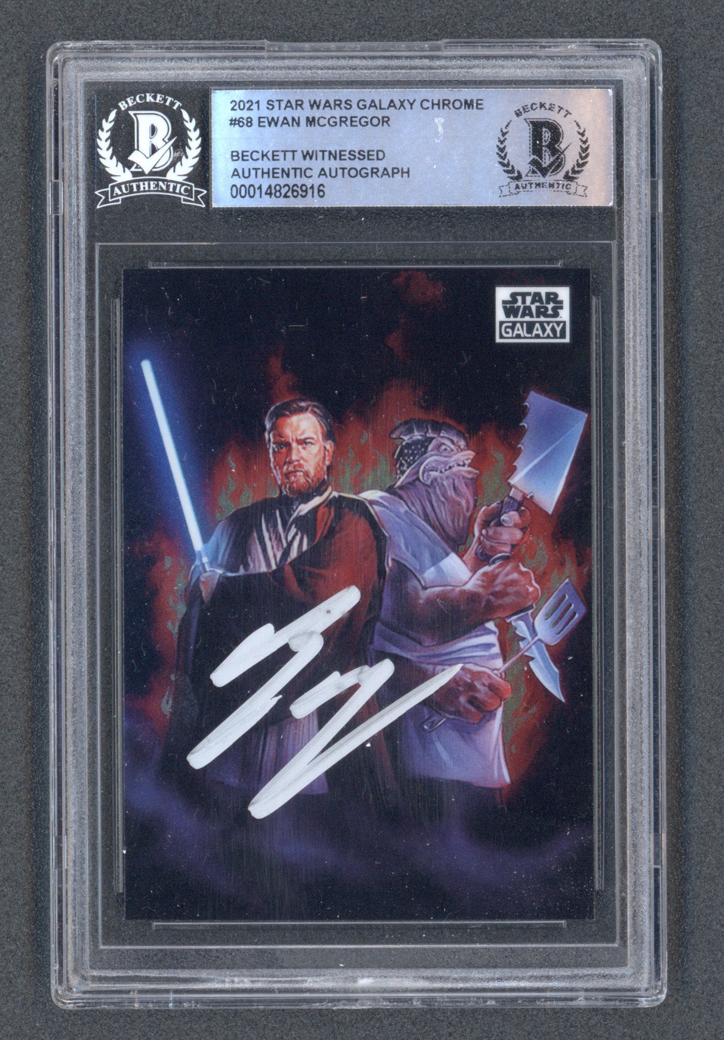 Ewan McGregor Signed 2021 Star Wars Galaxy Chrome #68 (BGS)