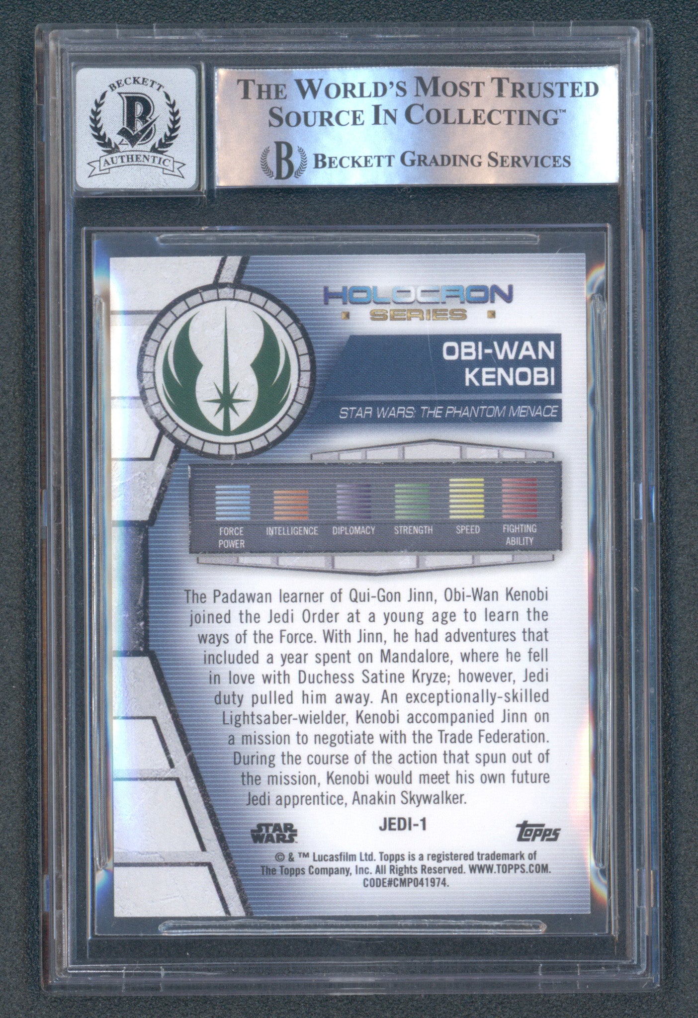 Ewan McGregor Signed 2020 Star Wars Holocron Green #Jedi1 (BGS | Autograph Grade 10)