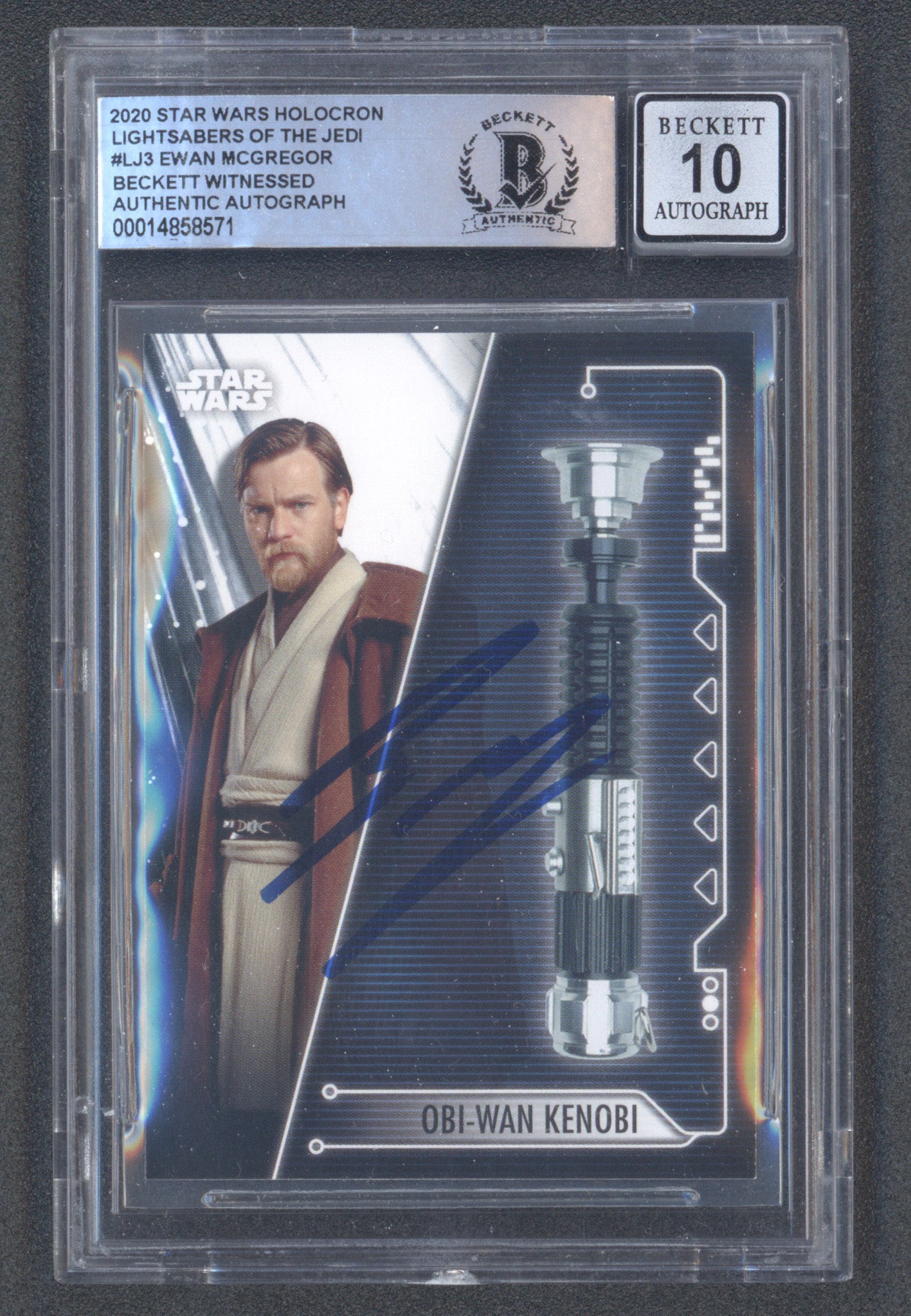 Ewan McGregor Signed 2020 Star Wars Holocron Lightsaber of the Jedi #LJ3 (BGS | Autograph Grade 10)