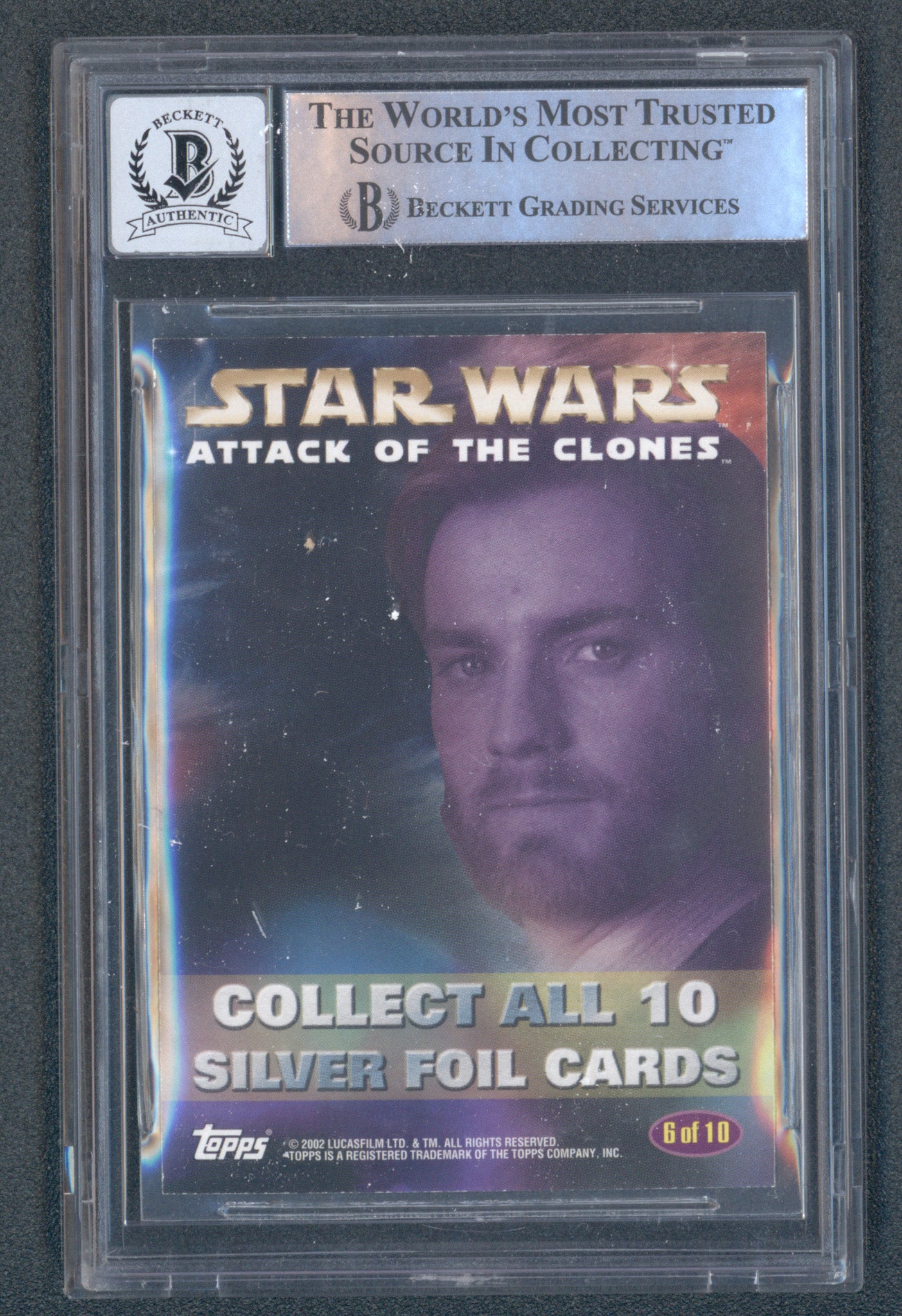 Ewan McGregor Signed 2002 Topps Star Wars Attack of the Clones Foil #6 (BGS | Autograph Grade 10)