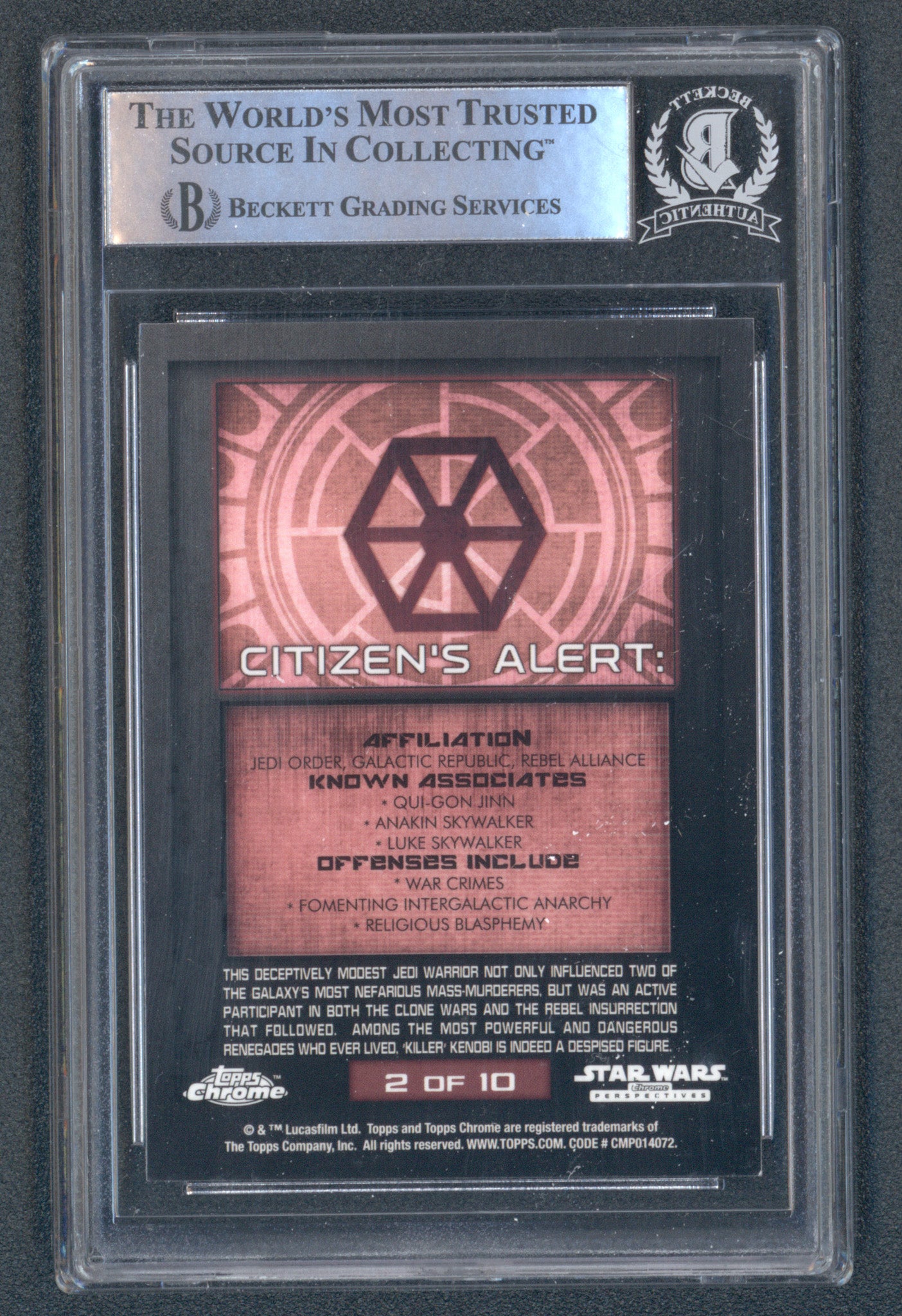 Ewan McGregor Signed 2015 Star Wars Chrome Perspectives Jedi vs. Sith Jedi Hunt #2 (BGS)