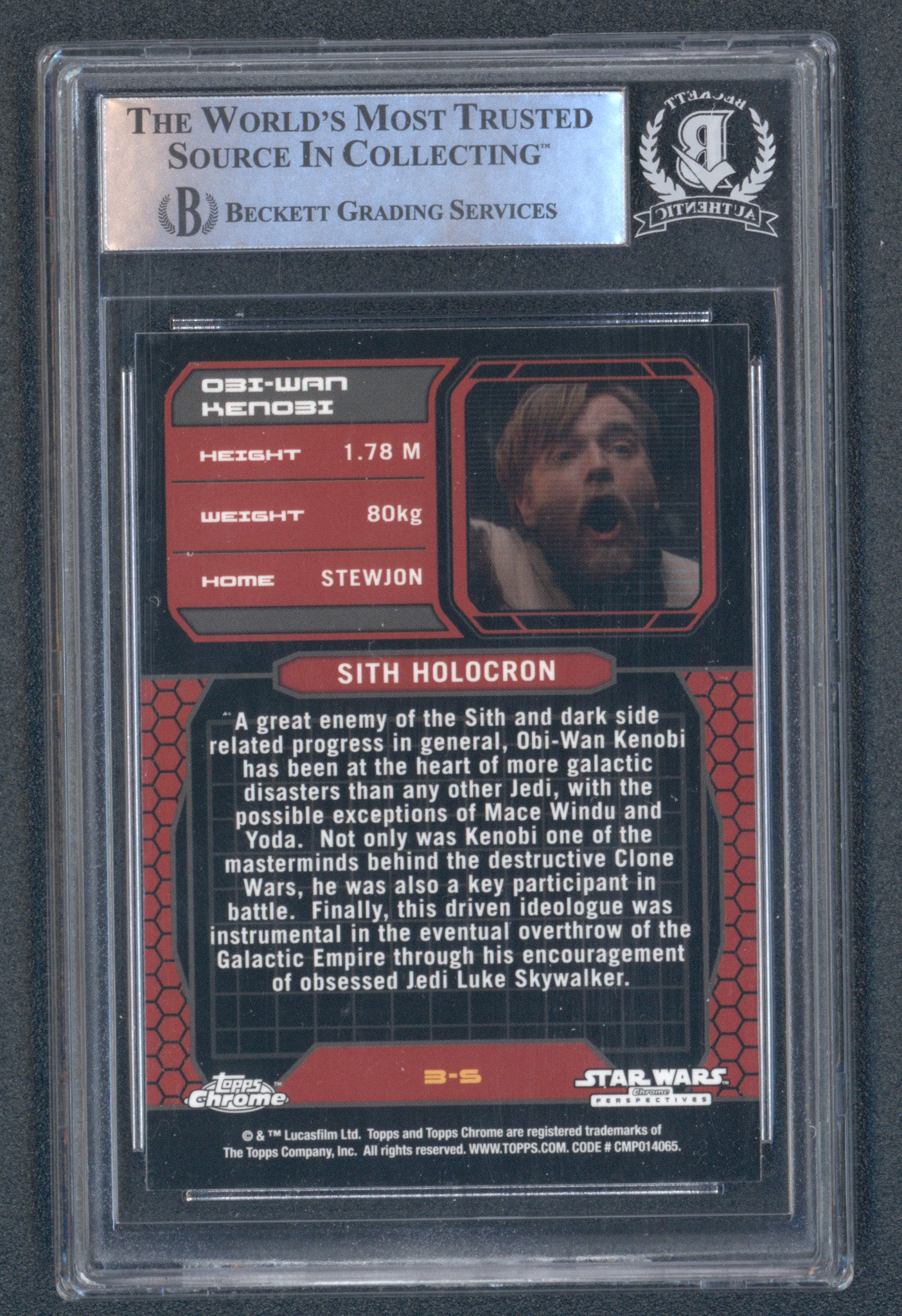 Ewan McGregor Signed 2015 Star Wars Chrome Perspectives Jedi vs. Sith Refractors #35 (BGS)
