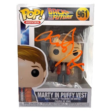 Michael J. Fox Signed "Back to the Future" #961 Marty In Puffy Vest Funko Pop! Vinyl Figure (JSA)