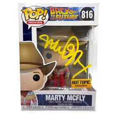 Michael J. Fox Signed "Back to the Future" #816 Marty McFly Outfit Funko Pop! Vinyl Figure (JSA)