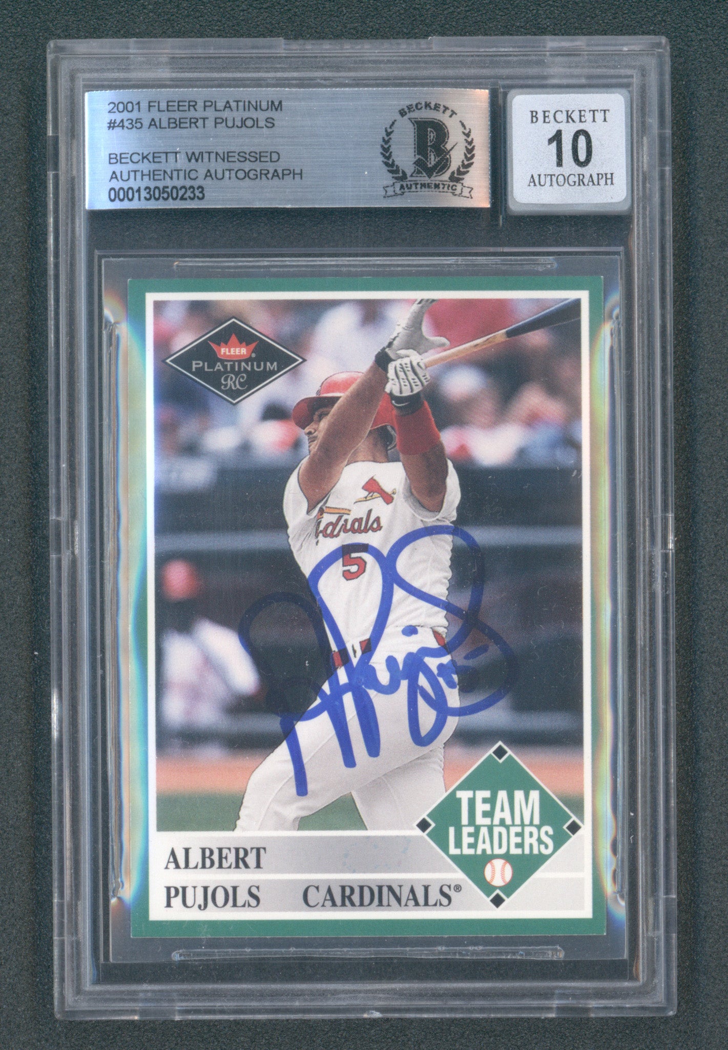 Albert Pujols Signed 2001 Fleer Platinum #435 RC (BGS | Autograph Grade 10)