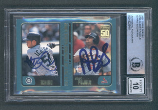 Albert Pujols & Ichiro Suzuki Signed 2001 Topps Traded #T99 (BGS | Autograph Grade 10)