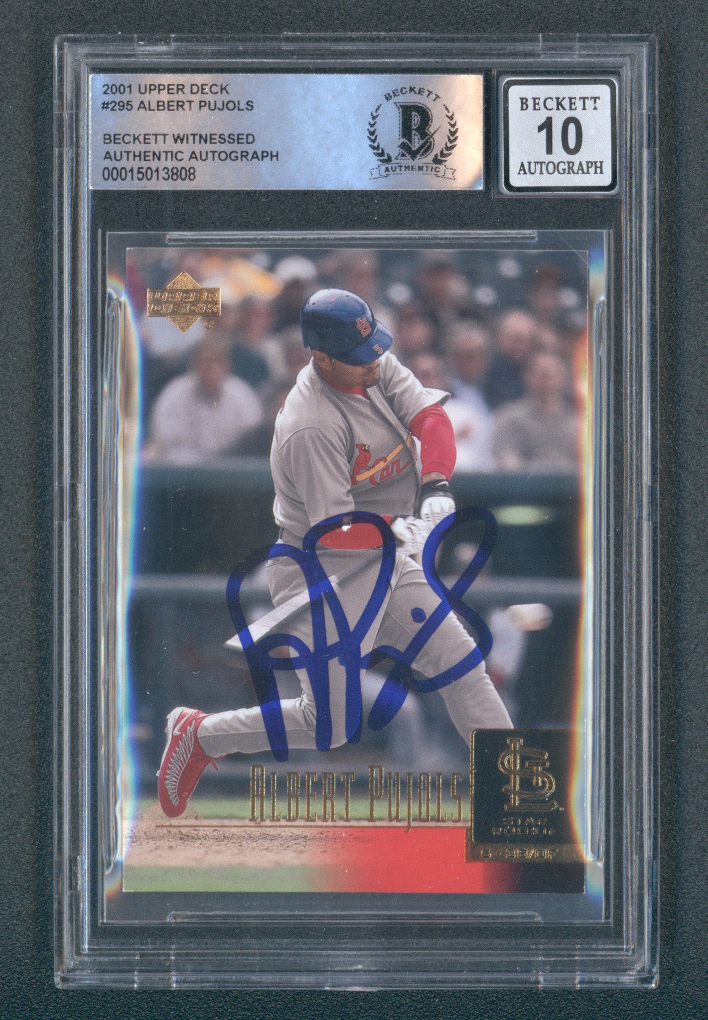 Albert Pujols Signed 2001 Upper Deck #295 (BGS | Autograph Grade 10)