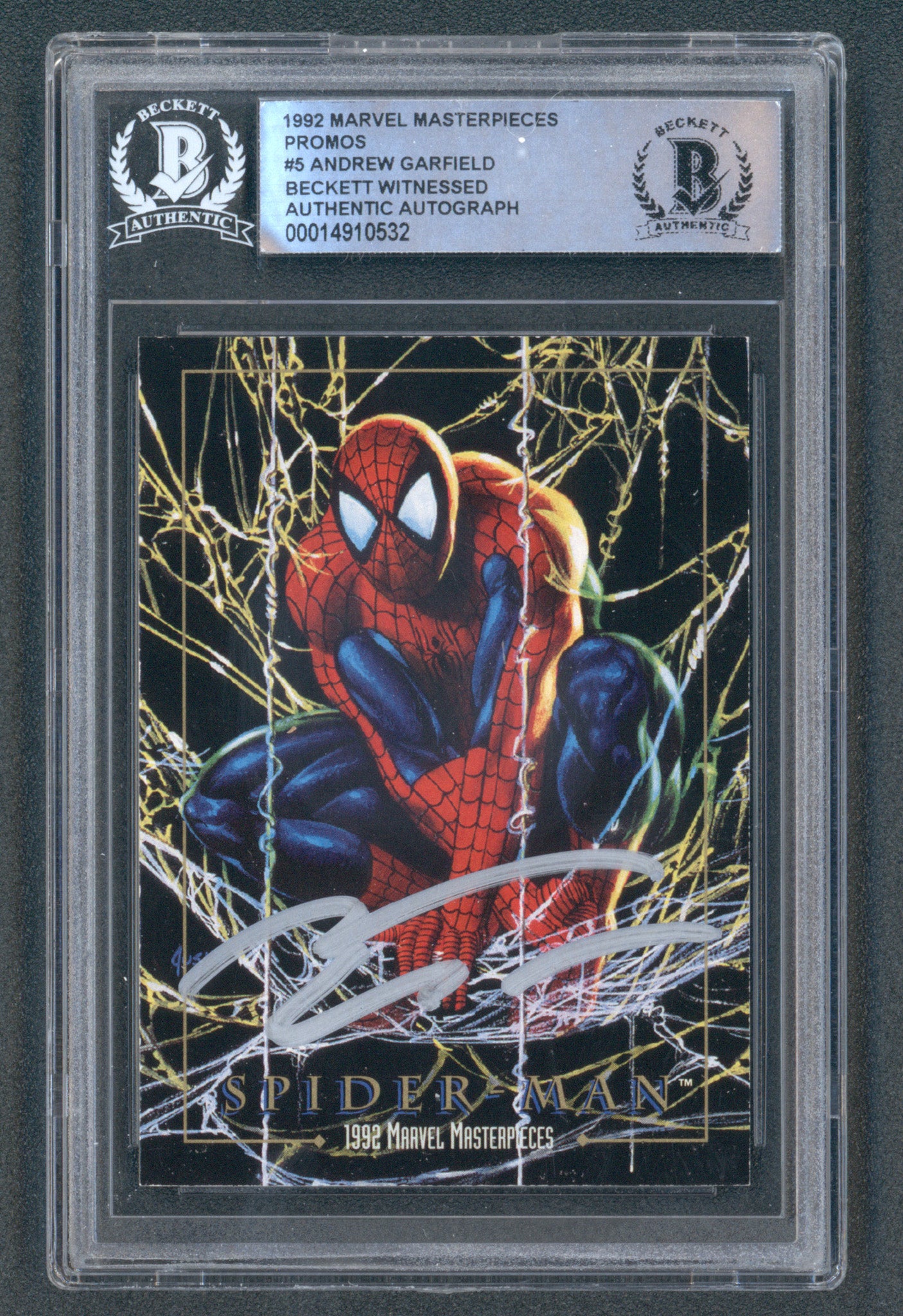 Andrew Garfield Signed 1992 Marvel Masterpieces Promos #5 (BGS)