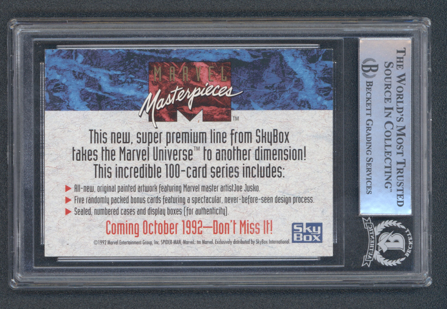 Andrew Garfield Signed 1992 Marvel Masterpieces Promos #5 (BGS)