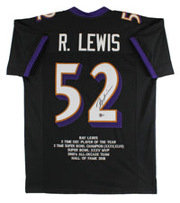 Ray Lewis Signed Stat Jersey (Beckett)