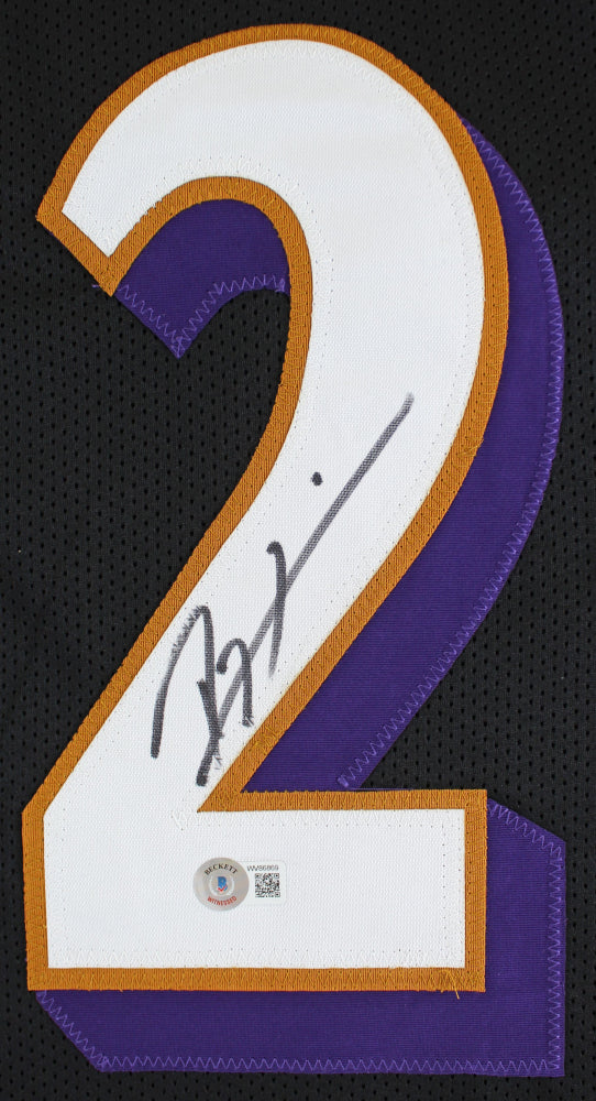Ray Lewis Signed Stat Jersey (Beckett)