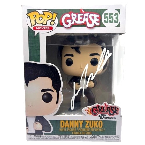 John Travolta Signed "Danny Zuko" #553 Grease Funko POP! Vinyl Figure (BAS Witness)