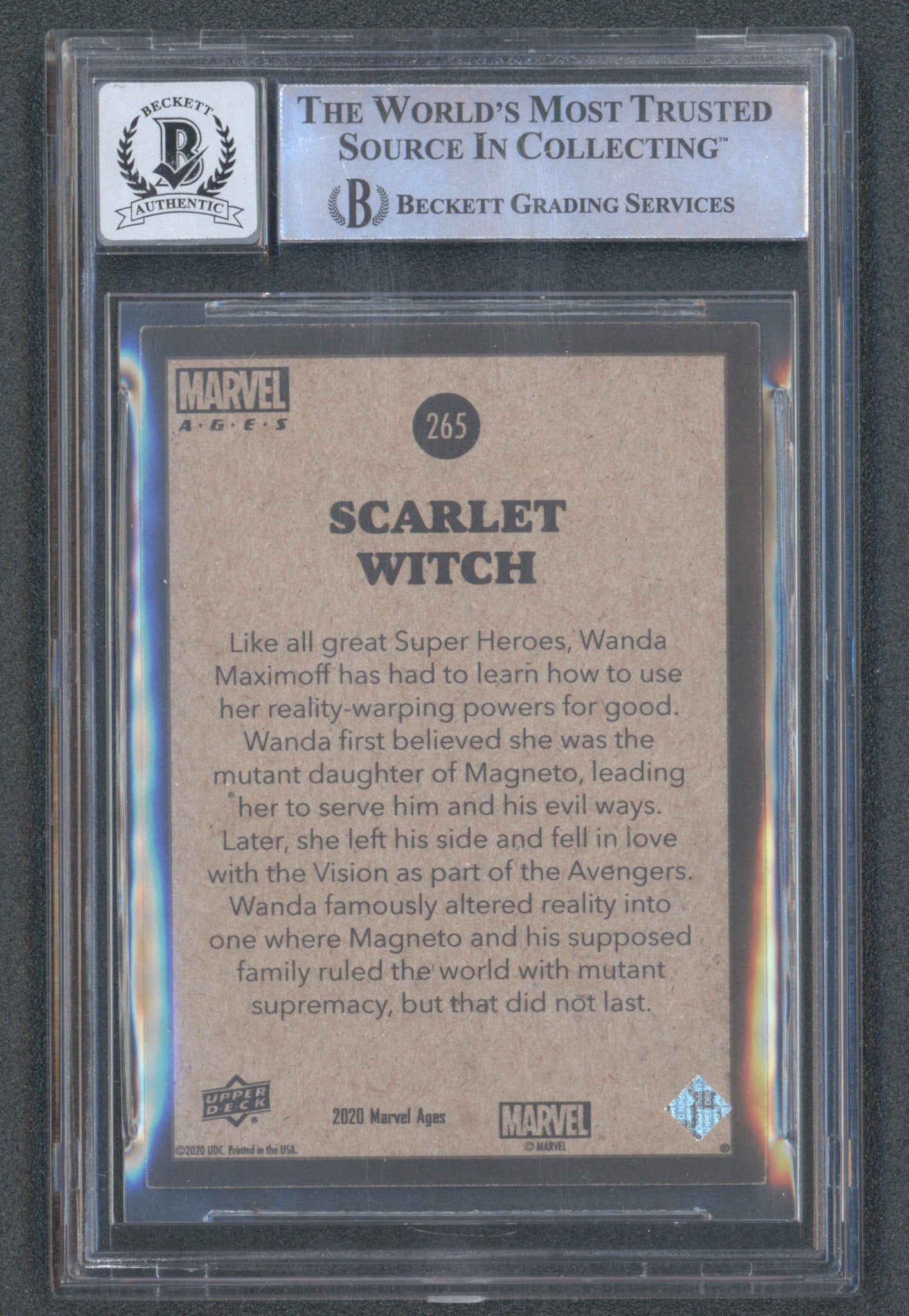 Elizabeth Olsen Signed 2021 Marvel Ages #265 (BGS | Autograph Grade 10)